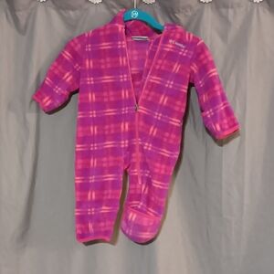 Columbia Baby Pink Plaid Footie Snowsuit
